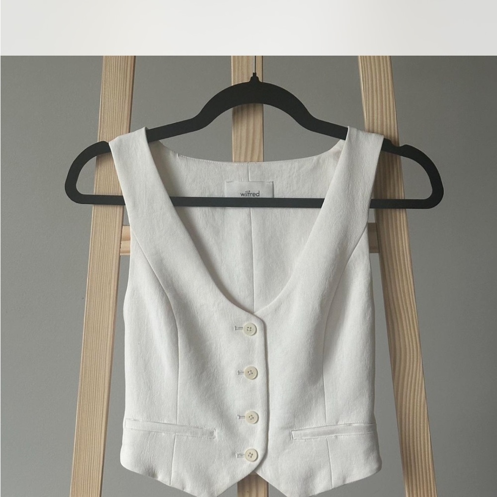 Aritzia White Button-Up Women's Top